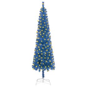 Árbol de Navidad estrecho con LEDs azul 240 cm