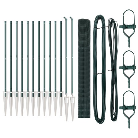 Juego de Postes de Cerca Set de 2 Verde Metal y PVC 25 x 1 m de , Paneles de vallas - Ref: Foro24-3352082, Precio: 187,30 €, ...