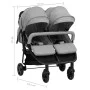 Light gray and black steel twin stroller by vidaXL, Baby strollers - Ref: Foro24-10359, Price: 244,61 €, Discount: %