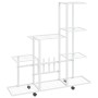Soporte de flores con rueda de metal blanco 94,5x25x92,5 cm de vidaXL, Soportes para macetas - Ref: Foro24-336115, Precio: 52...