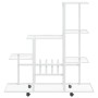 Soporte de flores con rueda de metal blanco 94,5x25x92,5 cm de vidaXL, Soportes para macetas - Ref: Foro24-336115, Precio: 52...