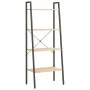 Standing shelving unit with 4 shelves light brown and black 56x35x140 cm by vidaXL, Bookcases and shelves - Ref: Foro24-33636...