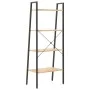 Standing shelving unit with 4 shelves light brown and black 56x35x140 cm by vidaXL, Bookcases and shelves - Ref: Foro24-33636...