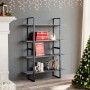 4-tier solid gray pine wood shelf 100x30x140 cm by vidaXL, Bookcases and shelves - Ref: Foro24-806484, Price: 75,19 €, Discou...