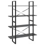 4-tier solid gray pine wood shelf 100x30x140 cm by vidaXL, Bookcases and shelves - Ref: Foro24-806484, Price: 75,19 €, Discou...