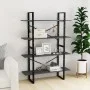 Estantería 4 niveles madera maciza de pino gris 100x30x140 cm de vidaXL, Librerías y estanterías - Ref: Foro24-806484, Precio...