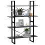 4-tier solid gray pine wood shelf 100x30x140 cm by vidaXL, Bookcases and shelves - Ref: Foro24-806484, Price: 75,19 €, Discou...