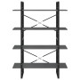 4-tier solid gray pine wood shelf 100x30x140 cm by vidaXL, Bookcases and shelves - Ref: Foro24-806484, Price: 75,19 €, Discou...