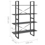 4-tier solid gray pine wood shelf 100x30x140 cm by vidaXL, Bookcases and shelves - Ref: Foro24-806484, Price: 75,19 €, Discou...