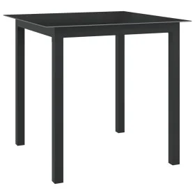 Gartentisch aus Aluminium und schwarzem Glas 80x80x74 cm von vidaXL, Gartentische - Ref: Foro24-312200, Preis: 110,07 €, Raba...