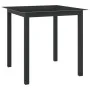 Mesa de jardín de aluminio y vidrio negro 80x80x74 cm de vidaXL, Mesas de jardín - Ref: Foro24-312200, Precio: 110,05 €, Desc...