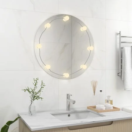Round glass wall mirror with LED lights by vidaXL, Mirrors - Ref: Foro24-3078642, Price: 60,14 €, Discount: %