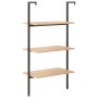 Schrägregal 3 Böden hellbraun schwarz 64x35x120,5 cm von vidaXL, Bücherregale und Regale - Ref: Foro24-336379, Preis: 53,89 €...