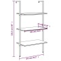 Schrägregal 3 Böden hellbraun schwarz 64x35x120,5 cm von vidaXL, Bücherregale und Regale - Ref: Foro24-336379, Preis: 53,89 €...