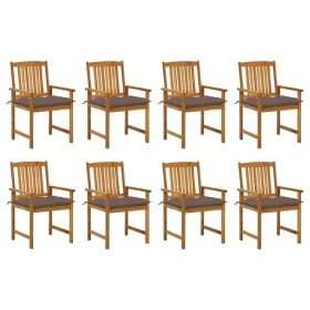 Sillas de jardín con cojines 8 uds madera maciza de acacia de vidaXL, Sillas de jardín - Ref: Foro24-3078201, Precio: 613,53 ...