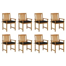 Sillas de jardín con cojines 8 uds madera maciza de acacia de vidaXL, Sillas de jardín - Ref: Foro24-3078200, Precio: 615,29 ...