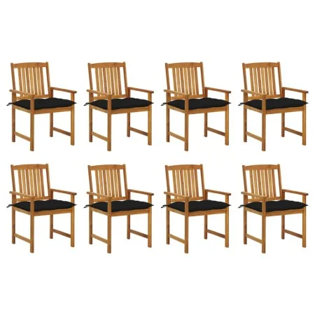 Sillas de jardín con cojines 8 uds madera maciza de acacia de vidaXL, Sillas de jardín - Ref: Foro24-3078200, Precio: 615,29 ...