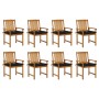 Garden chairs with cushions 8 pcs solid acacia wood by vidaXL, Garden chairs - Ref: Foro24-3078200, Price: 652,86 €, Discount: %