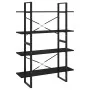 4-stufiges Regal aus massivem schwarzem Kiefernholz, 100 x 30 x 140 cm von vidaXL, Bücherregale und Regale - Ref: Foro24-8064...
