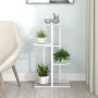 Weißer Blumenständer aus Metall mit 4 Ablagen, 43 x 22 x 76 cm von vidaXL, Topfständer - Ref: Foro24-336109, Preis: 36,57 €, ...