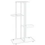 Weißer Blumenständer aus Metall mit 4 Ablagen, 43 x 22 x 76 cm von vidaXL, Topfständer - Ref: Foro24-336109, Preis: 36,57 €, ...
