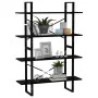 4-stufiges Regal aus massivem schwarzem Kiefernholz, 100 x 30 x 140 cm von vidaXL, Bücherregale und Regale - Ref: Foro24-8064...