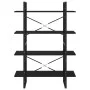 4-stufiges Regal aus massivem schwarzem Kiefernholz, 100 x 30 x 140 cm von vidaXL, Bücherregale und Regale - Ref: Foro24-8064...