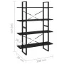 4-stufiges Regal aus massivem schwarzem Kiefernholz, 100 x 30 x 140 cm von vidaXL, Bücherregale und Regale - Ref: Foro24-8064...