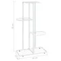 Soporte de flores de 4 estantes de metal blanco 43x22x76 cm de vidaXL, Soportes para macetas - Ref: Foro24-336109, Precio: 36...