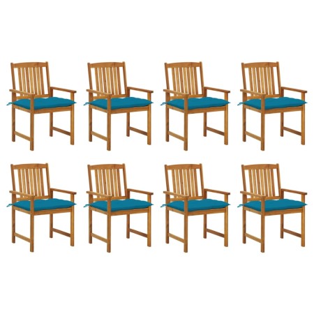 Gartenstühle mit Kissen 8 Stück aus massivem Akazienholz von vidaXL, Gartenstühle - Ref: Foro24-3078197, Preis: 640,49 €, Rab...