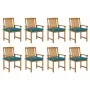 Garden chairs with cushions 8 pcs solid acacia wood by vidaXL, Garden chairs - Ref: Foro24-3078197, Price: 616,58 €, Discount: %