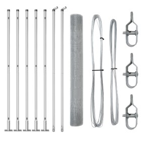 Valla de Alambre Soldado con 7 Postes con Flanja 0.8x10 m Acero Galvanizado von , Zaunpaneele - Ref: Foro24-3352278, Preis: 7...