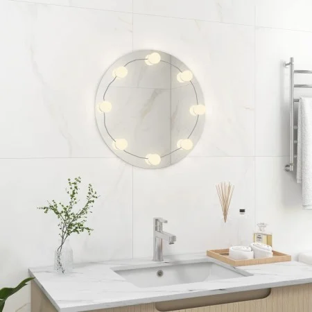 Round glass wall mirror with LED lights by vidaXL, Mirrors - Ref: Foro24-3078639, Price: 31,38 €, Discount: %