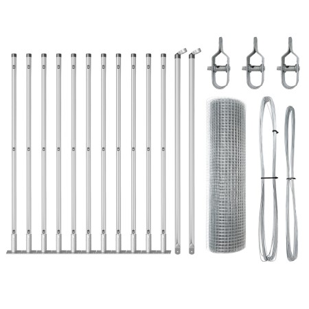 Juego de postes de cercas Set de 2 Acero galvanizado 25 x 0.5 m by , fence panels - Ref: Foro24-3352304, Price: 119,75 €, Dis...