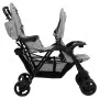Light gray steel tandem twin trolley by vidaXL, Baby strollers - Ref: Foro24-10347, Price: 217,70 €, Discount: %