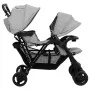 Light gray steel tandem twin trolley by vidaXL, Baby strollers - Ref: Foro24-10347, Price: 217,70 €, Discount: %
