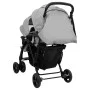 Light gray steel tandem twin trolley by vidaXL, Baby strollers - Ref: Foro24-10347, Price: 217,70 €, Discount: %