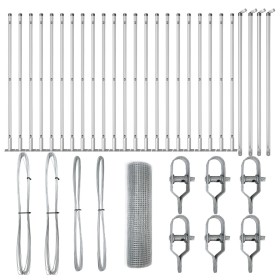 Cerca de Alambre Soldado con 13 Postes Flangados 0.5x50 m Acero Galvanizado by , fence panels - Ref: Foro24-3352342, Price: 2...