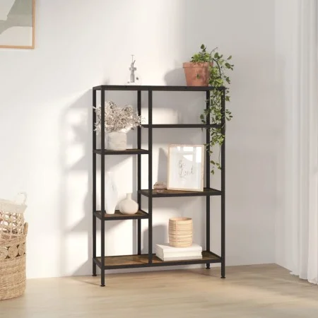 Estantería de madera contrachapada y acero 80x30x120 cm de vidaXL, Librerías y estanterías - Ref: Foro24-336358, Precio: 89,9...