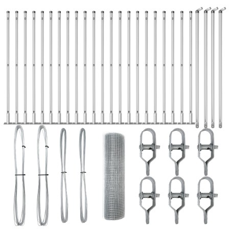 Cerca de Alambre Soldado de con 13 Postes Acanalados 1x50 m de Acero Galvanizado by , fence panels - Ref: Foro24-3352354, Pri...