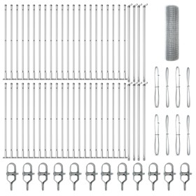 Cerca de Alambre Soldado con 13 Postes Con Flange 0.5x100 m Acero Galvanizado by , fence panels - Ref: Foro24-3352374, Price:...