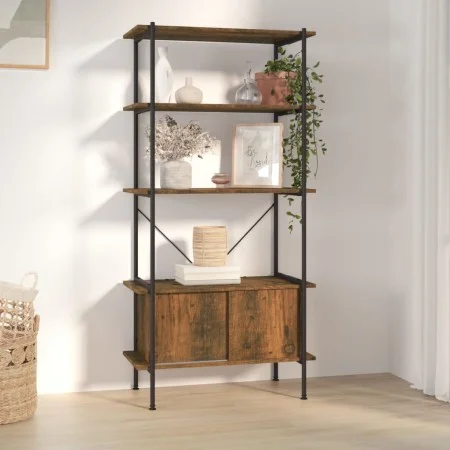 Plywood and steel 5-level cabinet shelf 80x40x163 cm by vidaXL, Bookcases and shelves - Ref: Foro24-336356, Price: 135,47 €, ...