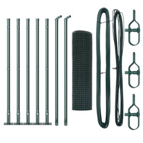 Cerca de Alambre Soldado con 7 Postes con Brida Verde 0.6x10 m Acero von , Zaunpaneele - Ref: Foro24-3352395, Preis: 70,68 €,...