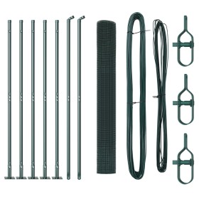 Cerca de Alambre Soldado con 7 Postes con Brida Verde 0.8x10 m Acero by , fence panels - Ref: Foro24-3352399, Price: 81,31 €,...