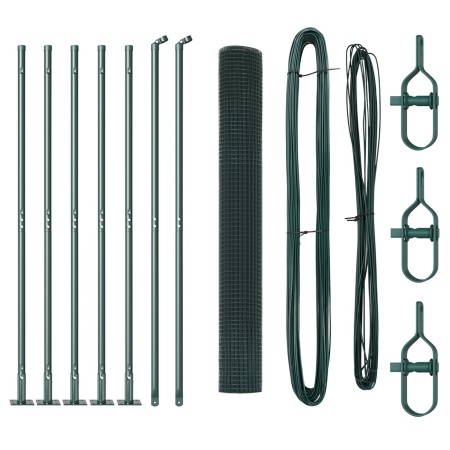 Juego de postes de cerca Juego de 2 Verde Metal Duradero by , fence panels - Ref: Foro24-3352400, Price: 82,05 €, Discount: %