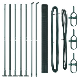 Cerca de Alambre Soldado con 7 Postes con Flange Verde 1.4x10 m Acero von , Zaunpaneele - Ref: Foro24-3352408, Preis: 113,46 ...