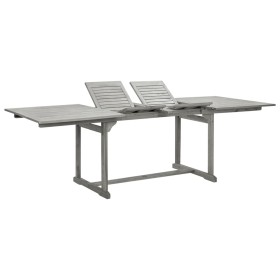 Solid acacia wood garden dining table (160-240)x100x75 cm by vidaXL, Garden tables - Ref: Foro24-316573, Price: 390,56 €, Dis...
