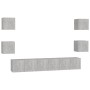Wohnzimmermöbel-Set 7-teilig aus betongrauem Holzwerkstoff von vidaXL, TV-Möbel - Ref: Foro24-3079081, Preis: 162,33 €, Rabat...