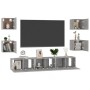 Wohnzimmermöbel-Set 7-teilig aus betongrauem Holzwerkstoff von vidaXL, TV-Möbel - Ref: Foro24-3079081, Preis: 162,33 €, Rabat...