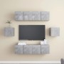Set muebles de salón TV 6 pzas madera ingeniería gris hormigón de vidaXL, Muebles TV - Ref: Foro24-3079102, Precio: 157,18 €,...